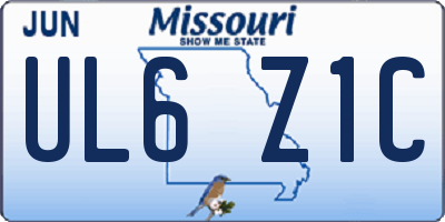 MO license plate UL6Z1C