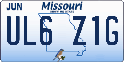 MO license plate UL6Z1G