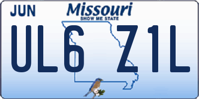MO license plate UL6Z1L