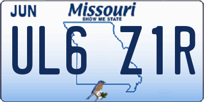 MO license plate UL6Z1R