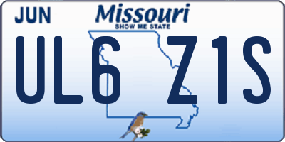 MO license plate UL6Z1S