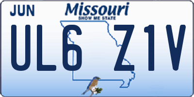 MO license plate UL6Z1V