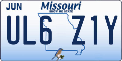 MO license plate UL6Z1Y