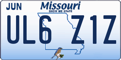 MO license plate UL6Z1Z