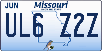 MO license plate UL6Z2Z