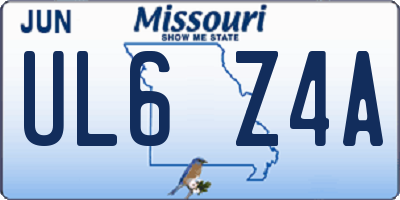 MO license plate UL6Z4A