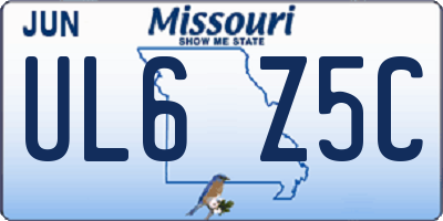 MO license plate UL6Z5C