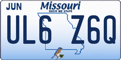 MO license plate UL6Z6Q