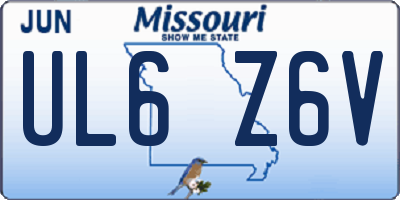 MO license plate UL6Z6V
