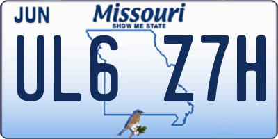 MO license plate UL6Z7H