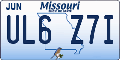 MO license plate UL6Z7I
