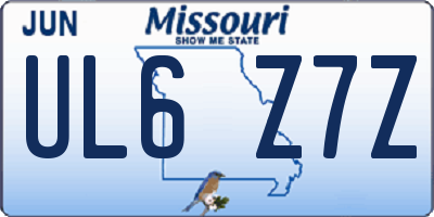 MO license plate UL6Z7Z