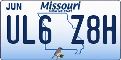 MO license plate UL6Z8H