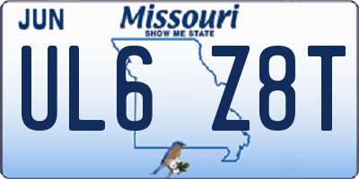 MO license plate UL6Z8T