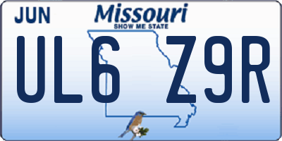 MO license plate UL6Z9R