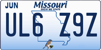 MO license plate UL6Z9Z