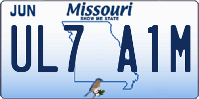 MO license plate UL7A1M