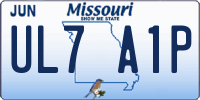 MO license plate UL7A1P