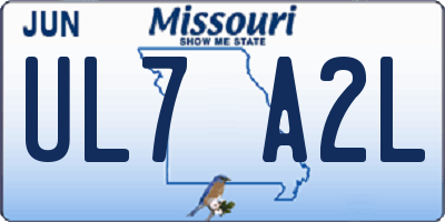 MO license plate UL7A2L