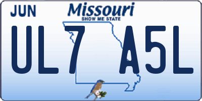 MO license plate UL7A5L
