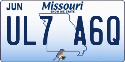 MO license plate UL7A6Q