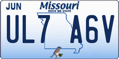 MO license plate UL7A6V