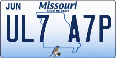 MO license plate UL7A7P