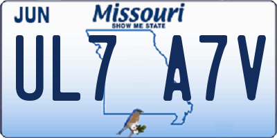MO license plate UL7A7V