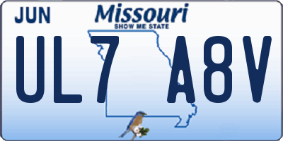 MO license plate UL7A8V