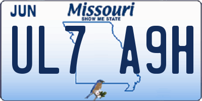 MO license plate UL7A9H