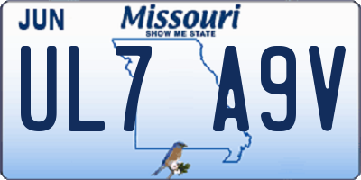 MO license plate UL7A9V
