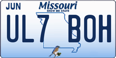 MO license plate UL7B0H