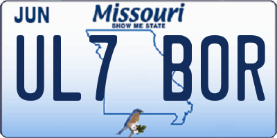MO license plate UL7B0R