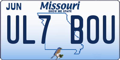 MO license plate UL7B0U