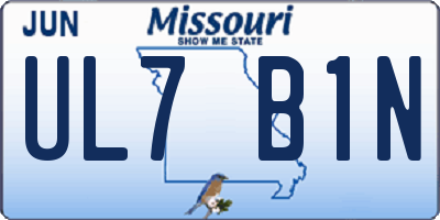 MO license plate UL7B1N