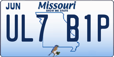 MO license plate UL7B1P