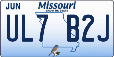 MO license plate UL7B2J