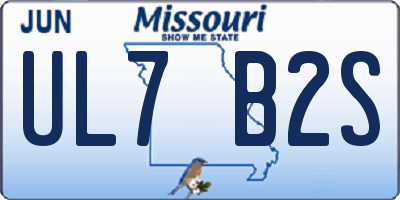 MO license plate UL7B2S