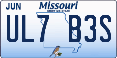 MO license plate UL7B3S