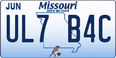 MO license plate UL7B4C