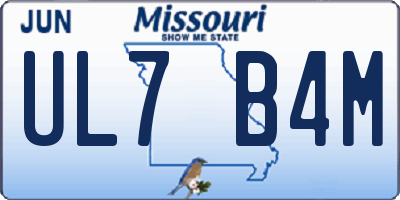 MO license plate UL7B4M