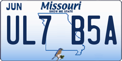 MO license plate UL7B5A