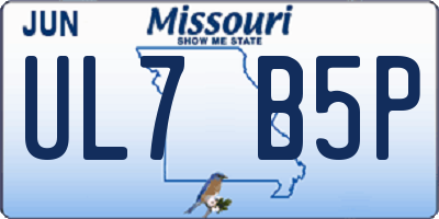 MO license plate UL7B5P