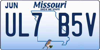 MO license plate UL7B5V