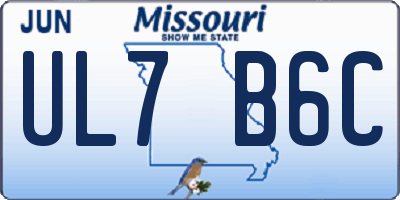 MO license plate UL7B6C