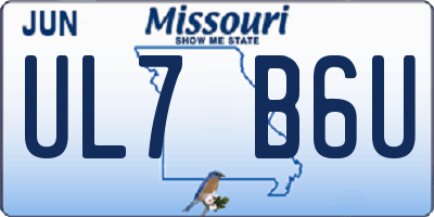MO license plate UL7B6U