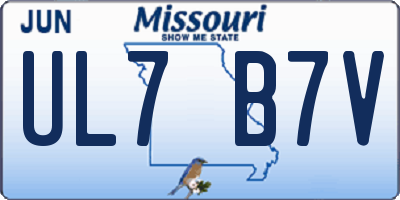 MO license plate UL7B7V