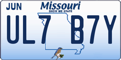 MO license plate UL7B7Y