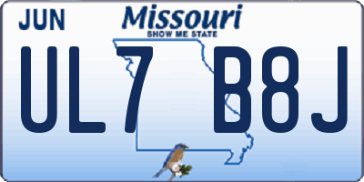 MO license plate UL7B8J