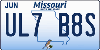 MO license plate UL7B8S